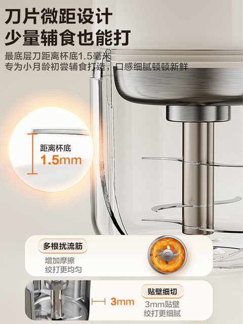 Supor Small Multifunctional Meat Grinder for Babies, Stainless Steel Baby Food Processor, New Model