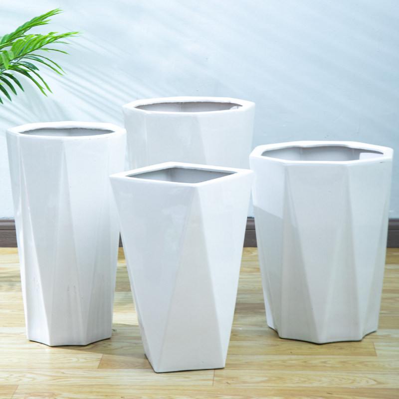 White anise Alien High cylinder landing mid No. 1 large number special ceramic flower pot prose tail sunflower gold Ghair chaise tree potted plant