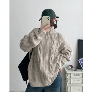 Cardigan sweater women's casual lazy knitted jacket top