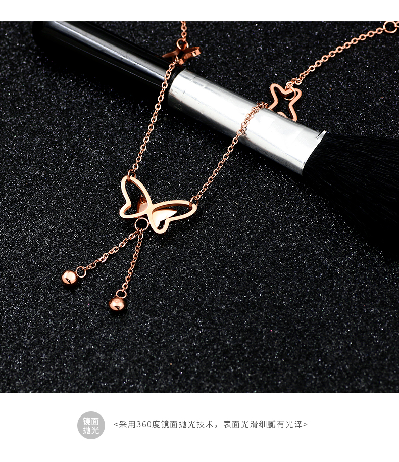 Phiên bản Hàn Quốc của hoa hồng vàng bướm tua vòng chân nữ sinh viên đơn giản gợi cảm cá tính thời trang titan thép mắt cá chân vòng chân chuỗi vòng chân nữ bạc