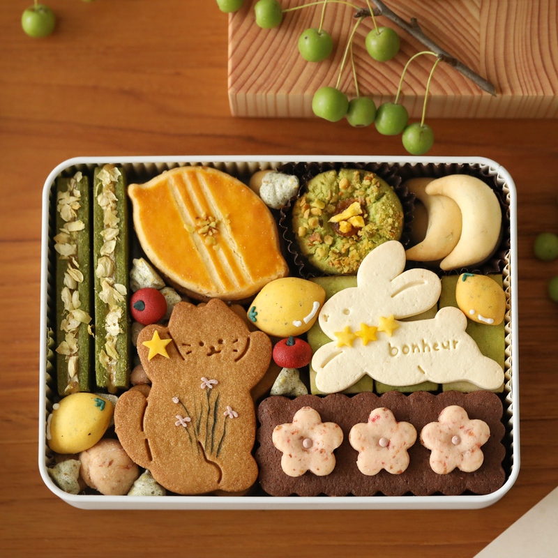 Ershan Yanshi Summer Bunny and Kitten Cookies Handmade Biscuit Gift Box Tin Box Souvenir Gift Tea Snack Mid-Autumn Festival