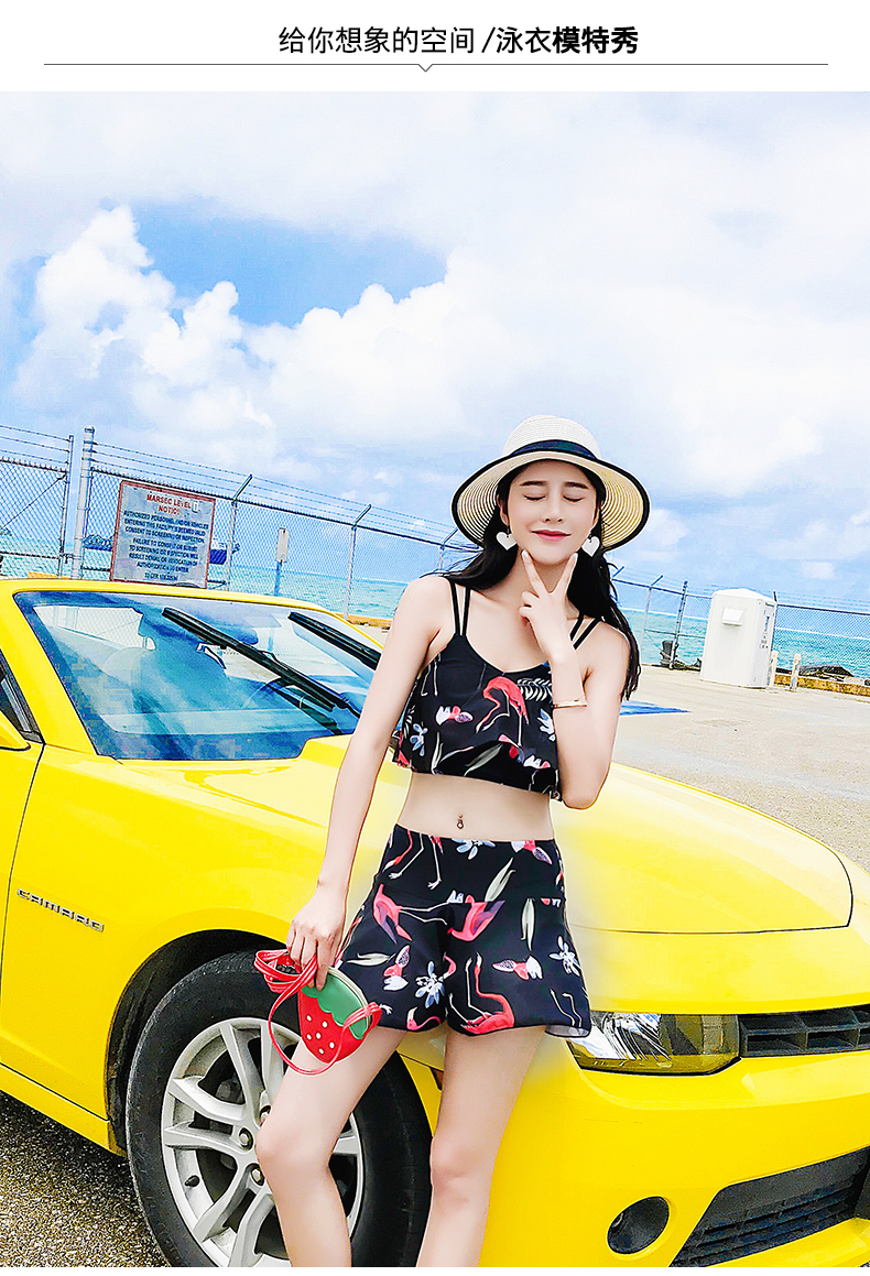 Áo tắm nữ xẻ hai mảnh eo cao thon gọn gợi cảm ngực nhỏ tụ tập mùa xuân nóng bỏng nước hoa nhỏ - Bộ đồ bơi hai mảnh bikini 2 mảnh màu hồng