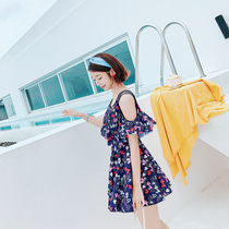 Swimsuit Women conjoined dress style conservative Belly Button Slim and small breasts to woo Korean Xiaoqing New Bubbles Spa Swimsuit