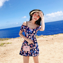 Swimsuit womens conservative conjoined body to be slim and sexy to gather little fresh South Korean spa big code student swimsuit