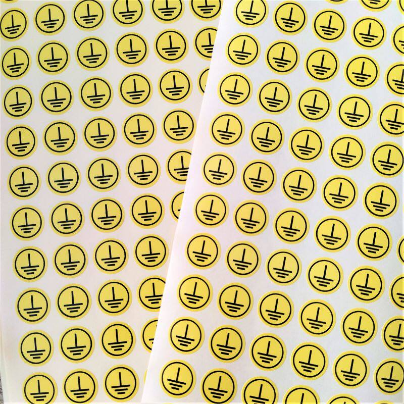 Spot 2CM positive and negative sign stickers, power supply positive symbol stickers, extremely yellow stickers, grounding stickers