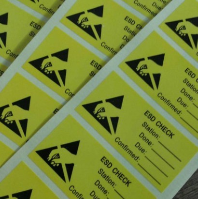 Spot waterproof warning warning ID sticker 40 * 15MM yellow adhesive label sticker can be customized