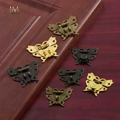 Jingmao hardware new Chinese home decoration building materials antique wooden box butterfly suitable for box buckle alloy lock accessories