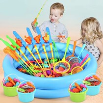 Childrens Fishing Toys Swimming Pool Playground Park Boys and Girls Playing in Water Magnetic Duck Various Fish Toy Sets