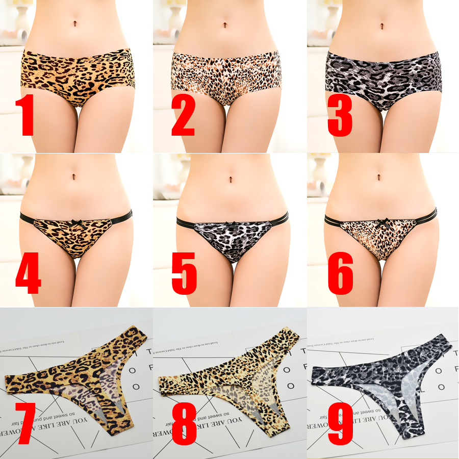 Leopard-in đồ lót bà một miếng băng lụa nóng bông lớp eo thấp không có dấu vết sexy size lớn chất béo mm thư vô hình.