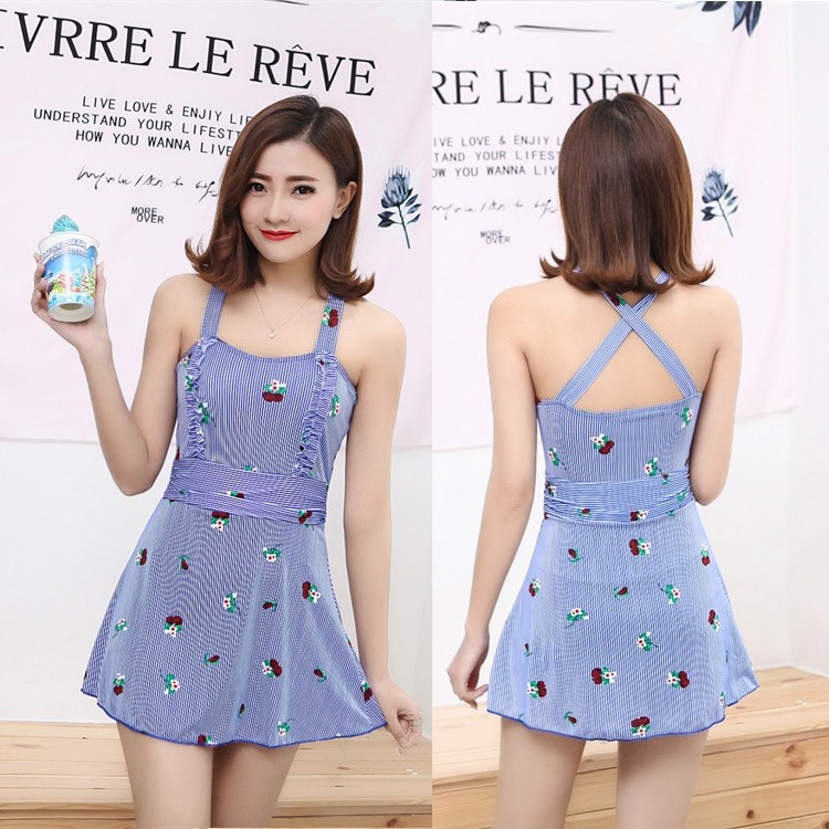 Áo tắm nữ hai mảnh bảo thủ liền kề áo tắm giảm béo bụng nhỏ nước hoa gợi cảm nóng bỏng mùa xuân cỡ lớn áo tắm Hàn Quốc áo bơi liền thân cho bé gái