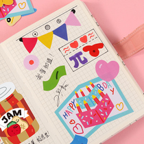 Creative Net Red Hand account sticker cartoon girl heart ins Wind sticker decoration small pattern hand account sticker set mobile phone reward hand account material cute water cup sticker set