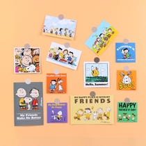 Korean cute cards 12 sets Snoopy Charlie ins Wind cute girl heart cartoon dormitory bedroom decoration wall stickers Sinu card send stickers posing props live background wall