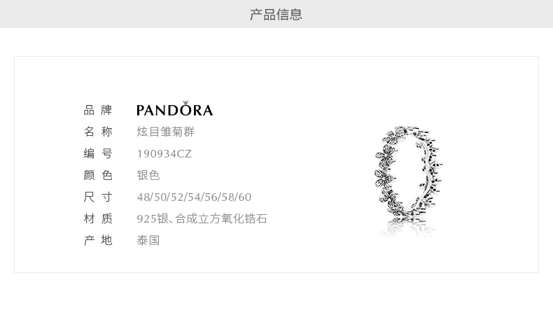 Bague mixte PANDORA    en Argenterie - Ref 3089059 Image 19