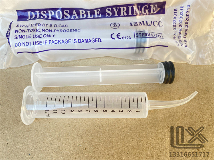 12ml 冲洗器 塑料针筒 无针注射器 牙科用弯头清洗 吸管 动物喂食