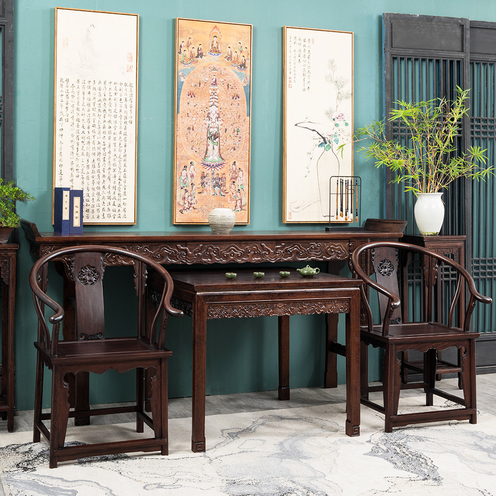 中式八仙桌农村堂屋家具:传承经典,点亮家的温馨氛围!🏮-条案-淘宝百科网