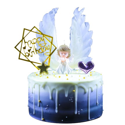网红天使生日蛋糕抖音蛋糕翅膀恶魔儿童创意定