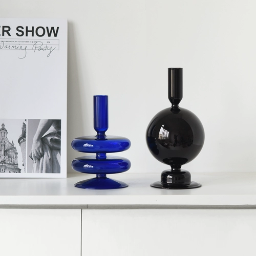 Ins Nordic Style Creative Rhein Blue Geometric Glass Mife Moft Prafts Artmort Artast Artist Home Model Bow