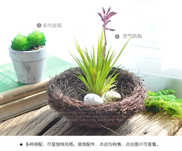 Zakka Sen retro cá tính cỏ nho tổ chim yến mô phỏng hình ảnh đạo cụ lồng chim trang trí vật liệu trang trí trang trí nội thất