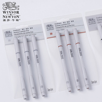 Windsor Newtons syringe pen single black cold gray tan indigo color single waterproof design hook pen hand-drawn student with comic stroke pen art sketch pen special pen set