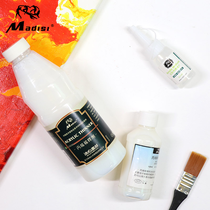 Mattis propylene thinner 120ML thickener bright medium agent levelling agent 500ML slow drying medium agent propylene pigment silicone oil and upper light oil suit liquid fluid painting accessories