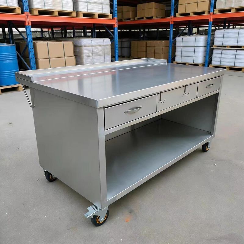 Universal Cashier Counter for Early Morning Workstations, Commercial Bun Display Stand with Drawer, Factory Cart, Breakfast Display Stand