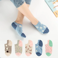 Bít tất nữ vớ vớ thuyền vớ vớ cotton màu rắn nữ vớ cotton thấp để giúp nông miệng vớ vô hình Hàn Quốc phần mỏng mùa hè dễ thương tất cao cổ nam