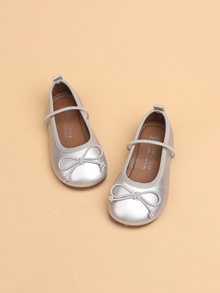 Girls' Leather Shoes, Kidsren's Bow-Knot Princess Shoes, 2026 Spring New Style, Baby Girl Dance Shoes, Soft-Soled Bean Shoes — 3