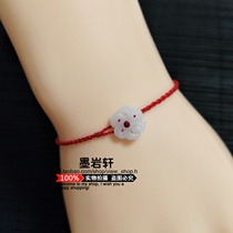 New very fine red rope transfer evil natural jade rich flower men and womens hand rope bracelet