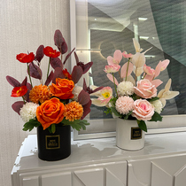 wo emulation flower upscale flower art rose eucalyptus leaf Yu beauty fake flower pendulum piece dining room decoration flower