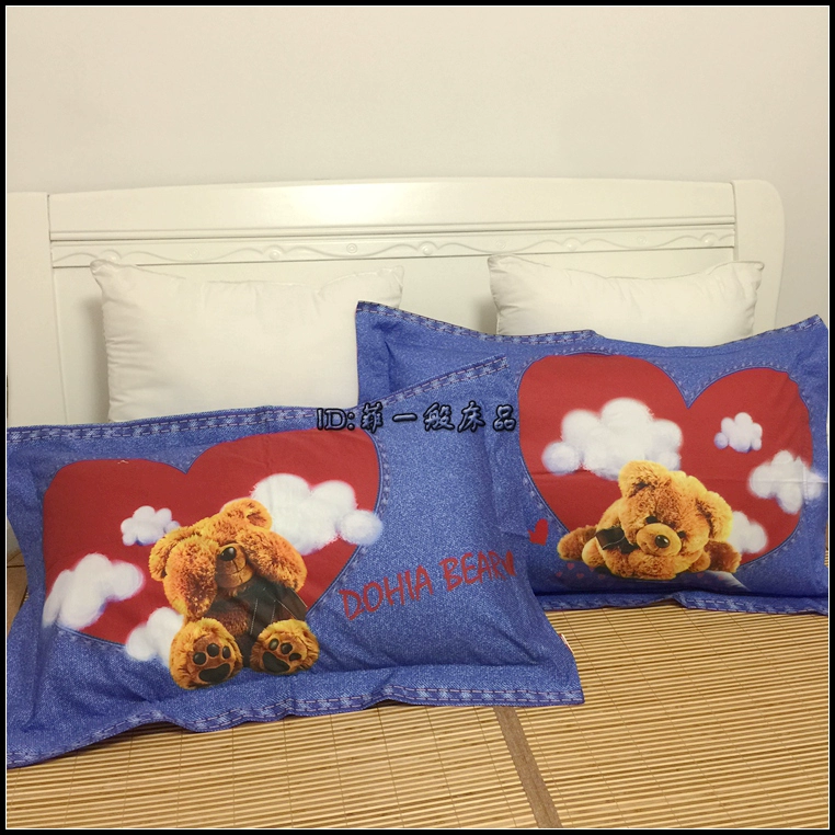 Thêm tình yêu gối bông nguyên chất cặp gối bông chính hãng 48 * 74cm Vỏ gối đơn nhiều màu