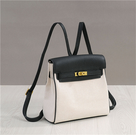 European and American canvas Kelly backpack female 2022 new trend mini net red casual leather gold buckle backpack