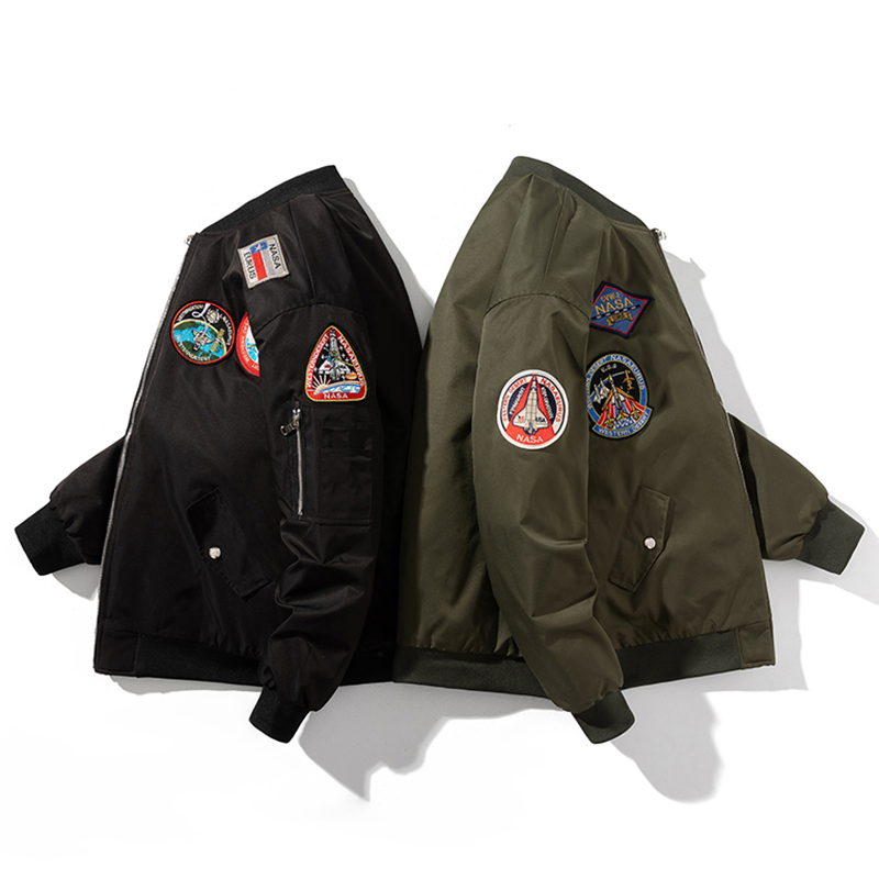 Flight Suit for Boys, Youth Pilot Jacket, Autumn and Winter Outerwear for Older Children and Students, Cotton Coat, Trendy Baseball Jacket