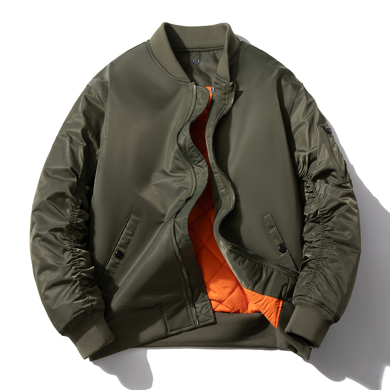 Boys' Pilot Solid Color Jacket for Spring, Autumn and Winter, Stylish Youth Baseball Jacket with Cotton Lining Boys' Pilot Solid Color Jacket for Spring, Autumn and Winter, Stylish Youth Baseball Jacket with Cotton Lining