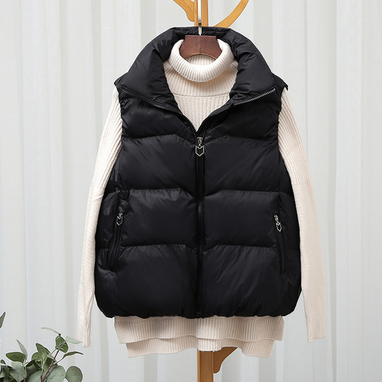 Down vest women's autumn and winter loose Korean style vest waistcoat lightweight down jacket jacket 90 white duck down outer vest