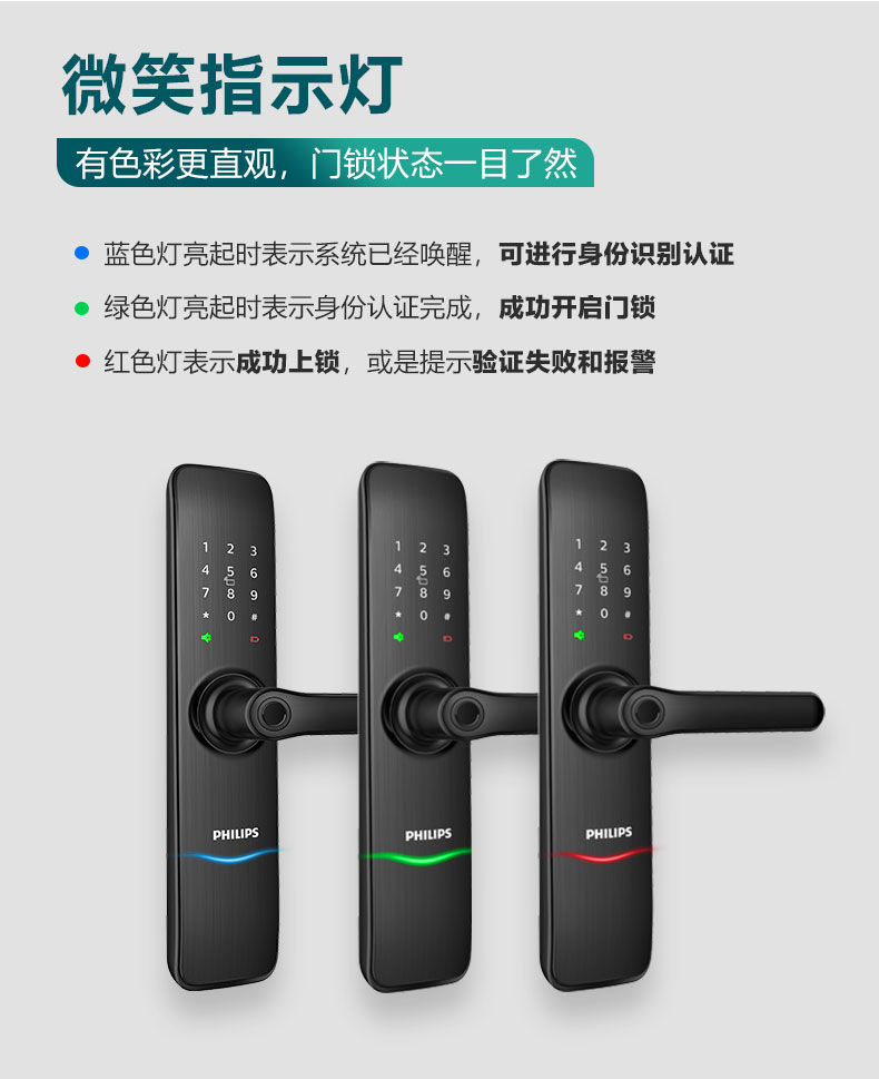 飞利浦 7100DS 智能门锁 无感开门 图7