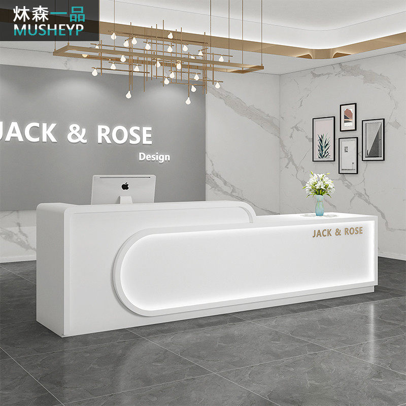 Simple modern beauty salon bar clothing company reception desk Paint Kindergarten training institution Cash register counter