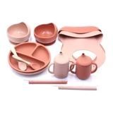 Силиконовая детская посуда, детский комплект для прикорма для еды для кормления со стаканом