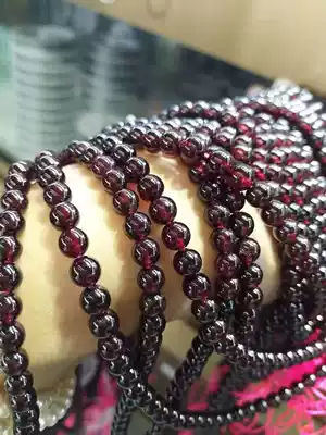 Wine red garnet 8A loose bead bracelet necklace Female Wangfu Brazilian old mine emperor purple tooth black bracelet Christmas