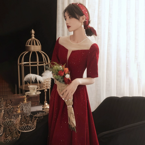 Осеннее вечернее платье, длинное свадебное платье для невесты, подходит для подростков, средней длины