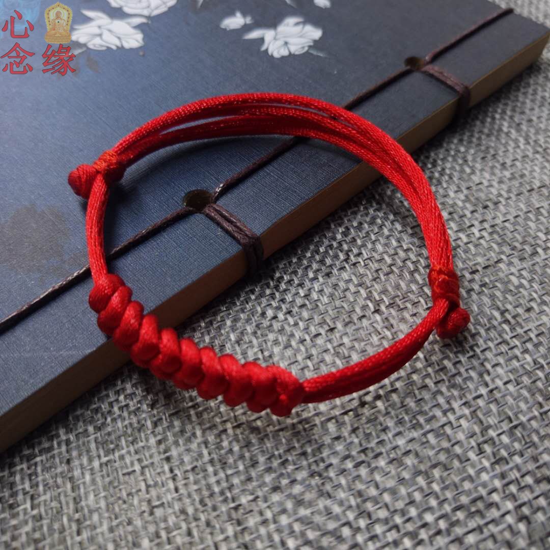 Vòng tay dây thừng màu đỏ nam và nữ cặp vợ chồng năm nay của linh hồn ác kim cương nút tay dây làm em bé trẻ sơ sinh dây thừng vòng chân - Vòng chân lắc chân vàng