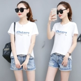 Футболка, короткая хлопковая приятная телу летняя одежда, короткий рукав, сезон 2021, большой размер, свободный крой