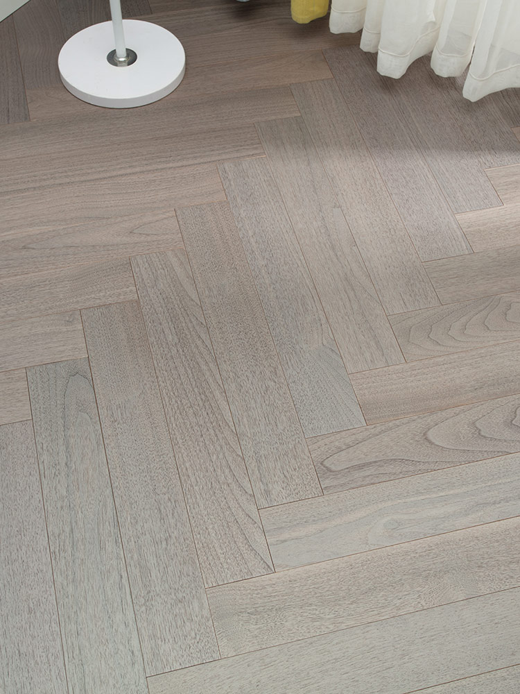 High-end herringbone North American black walnut log multi-layer solid wood composite flooring modern minimalist style household environmental protection