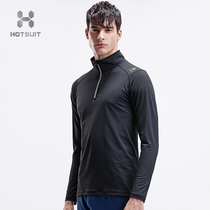 HOTSUIT sweat-sucking clothing 2021 spring new male high collar slim quick-drying sweat sports fitness long sleeve T-shirt