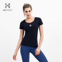 American HOTSUIT sports T-shirt women 2021 summer new fitness stretch breathable sports short sleeve slim top