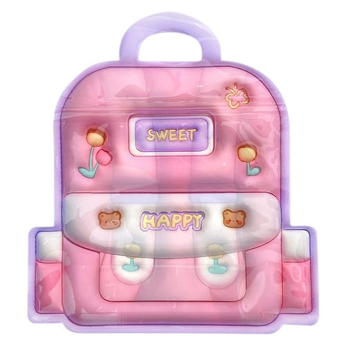 Мультяшная льняная сумка, рюкзак, портативная упаковка, с медвежатами