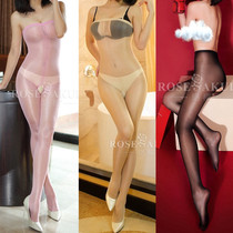 Sexy ultra-thin oil bright pearlite flashy pantyhose Socks Toe transparent Spice Black Silk Stockings Ultra Slip Oil Light Even Body Socks