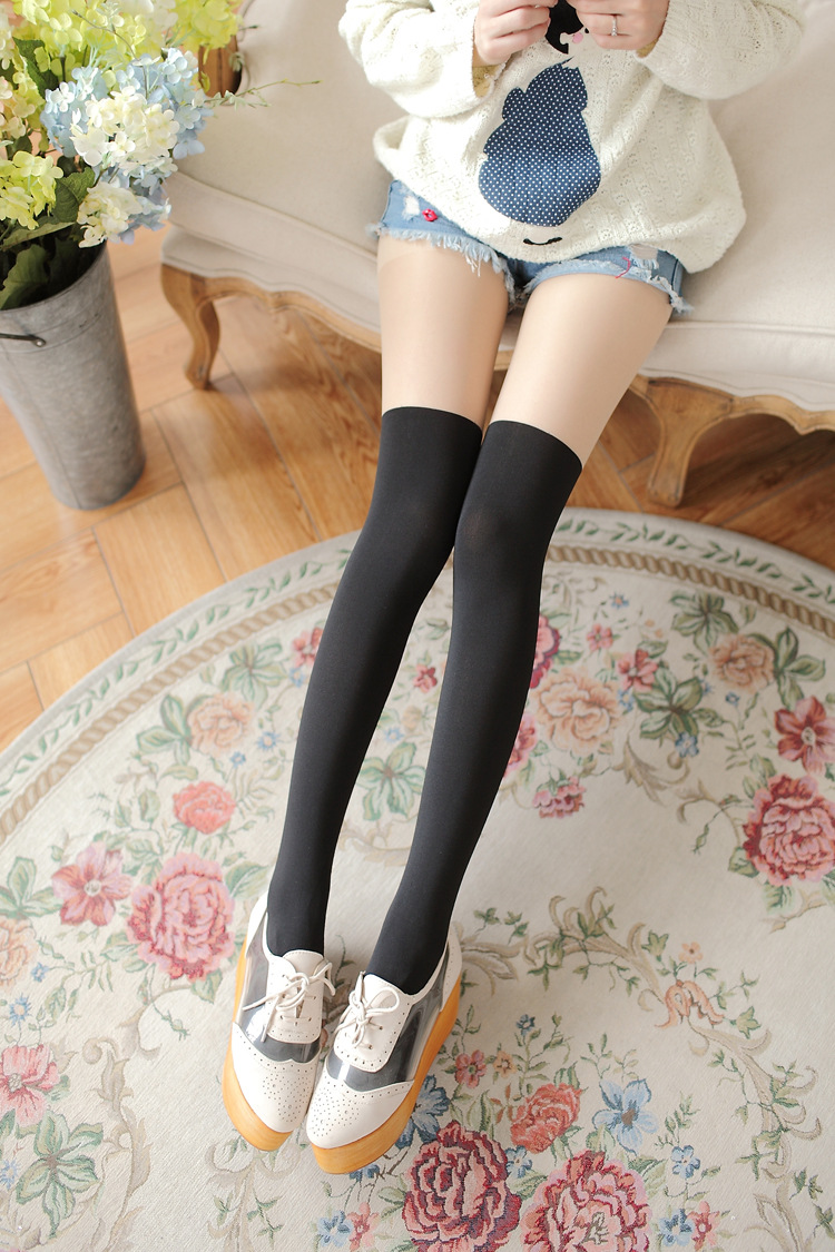 Dễ thương Harajuku phong cách vớ gầy khâu vớ giả cao đáy trên đầu gối đùi giả vớ pantyhose