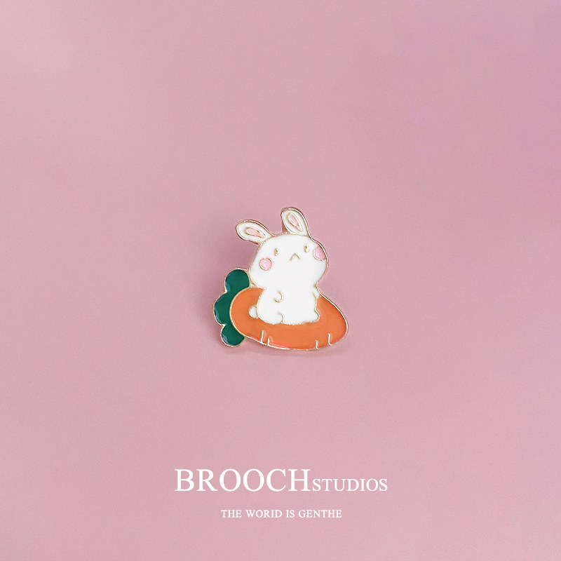Rabbit Riding Roperin Badge Cute Days Ensemble Bag Accessories Hanging Ornament Female Damp Personality Metal Brooch