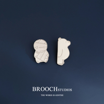 Little Mummy to My Brooch Cute Japanese ins Tide Personality Pin Couple Bear Badge Jewelry
