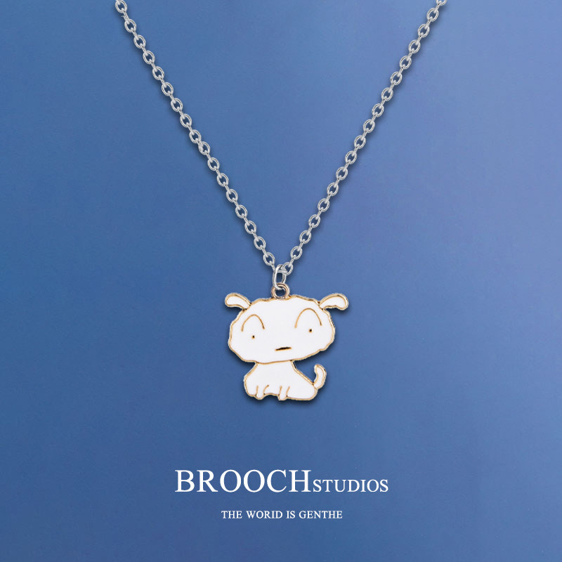 Crayon Little New Little White Cute Cartoon Necklace Couples of male and female personalities Jane about 100 matched with accessories sweater necklace